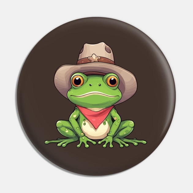 Cowboy Frog Pin by Rishirt