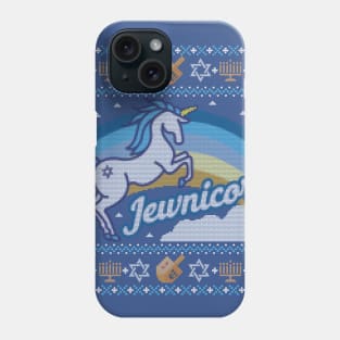 Funny Ugly Hanukkah Sweater, Unicorn Jewnicorn Phone Case