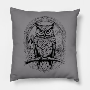 impressive owl Pillow