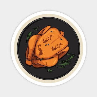 Roast chicken cartoon illustration Magnet