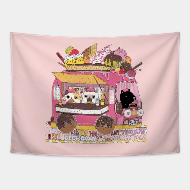 Ice-cream Truck Tapestry by ShangheeShin