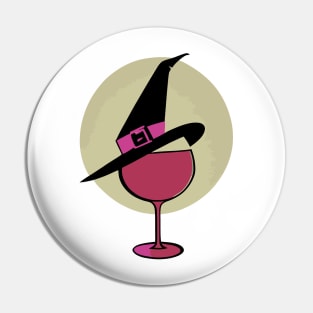 Witches and Wine Halloween Red Wine Lover Pin