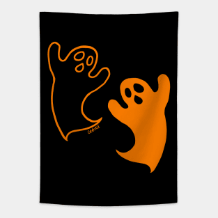 Ghostly Contrast (Orange Version) Tapestry