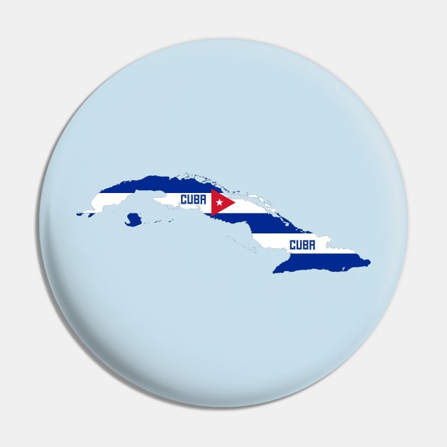 Cuba flag & map Pin by Travellers