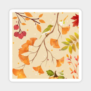 Autumn terees and birds Magnet