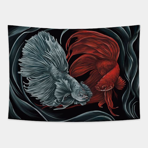 Fighting fish Tapestry by Anilia