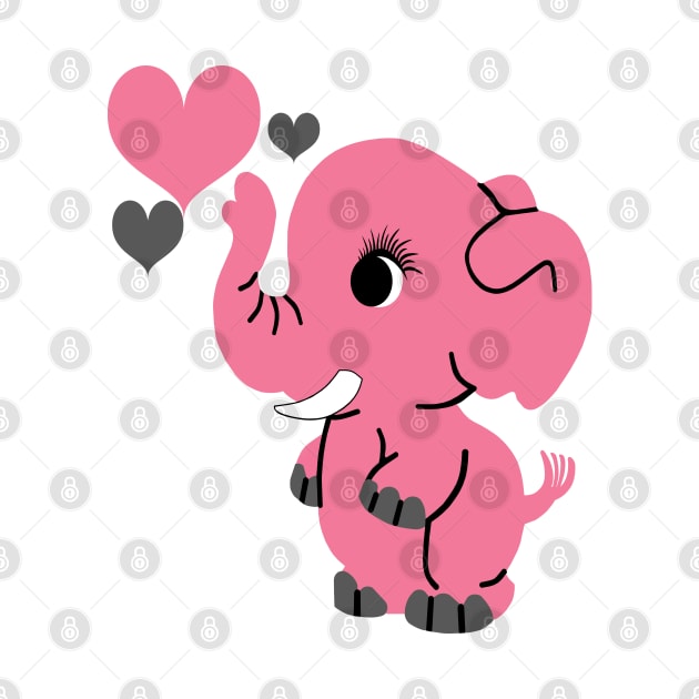 Cute Pink Baby Elephant by CBV