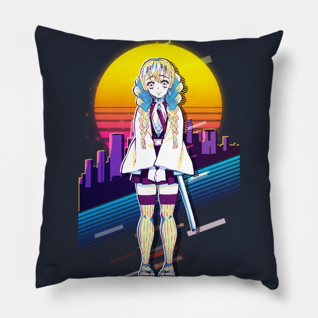 Mitsuri Shy Pillow by 80sRetro