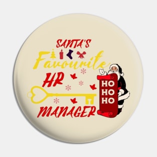 Santa's Favorite HR Manager Human Resources Christmas Pin