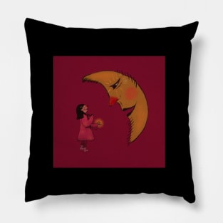 Girl And Moon Pillow