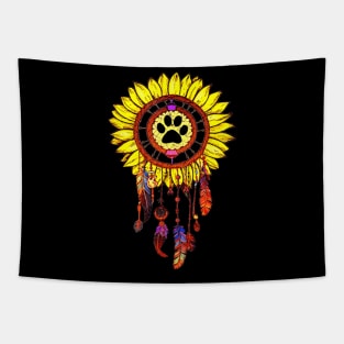 Dog Dream Catcher Sunflower Lover Tapestry