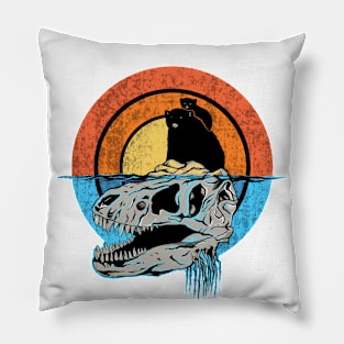 bear and dinosaur skull Pillow