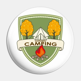 Autumn Camp fire sticker Pin