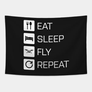 Eat Sleep Fly Repeat Tapestry