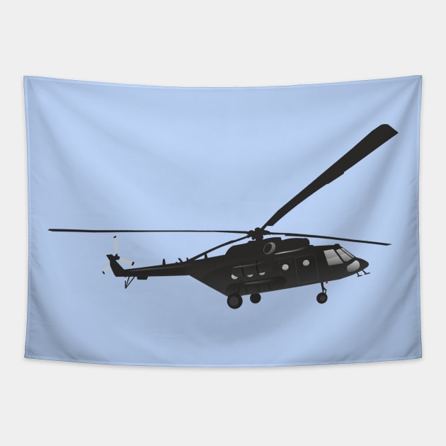 Black Russian Mi-171 Helicopter Tapestry by NorseTech