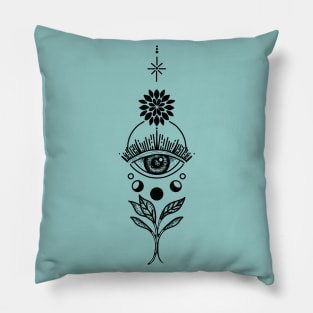 Trippy Eye Moon Leaf Stack Pillow