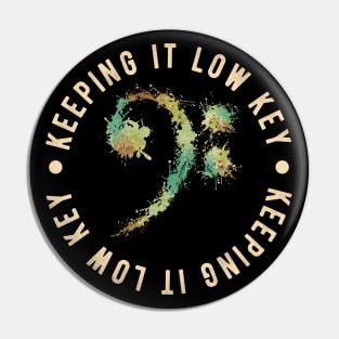 Bass Clef Retro - Keeping It Low Key Funny Music Lovers Gift Pin