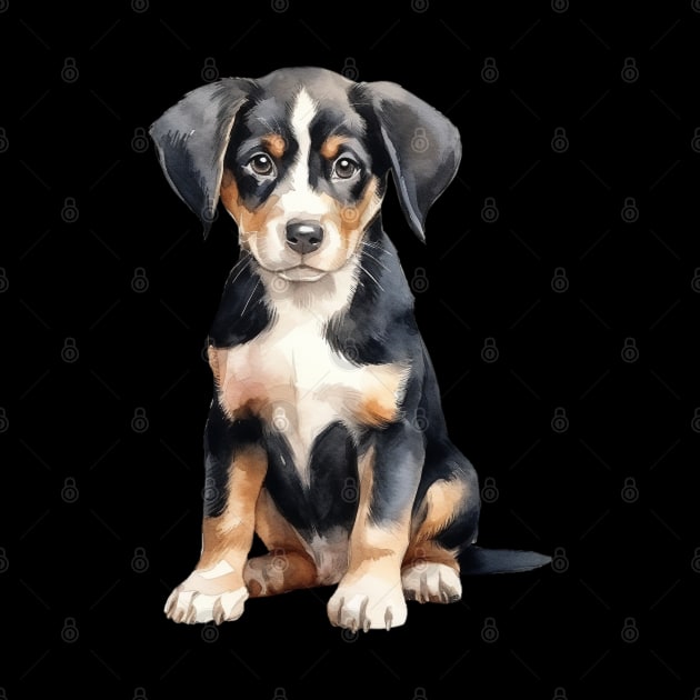 Puppy Entlebucher Mountain by DavidBriotArt