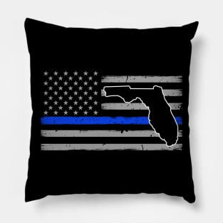 Florida Thin Blue Line Flag Pillow