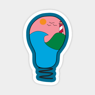 Sunset in a Lightbulb Magnet