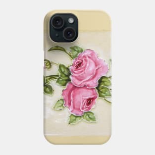 Pink Roses Victorian Wall Tile Phone Case