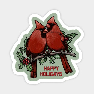 Happy Holigays Cardinals Magnet