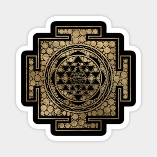 Sri Yantra  / Sri Chakra Dot Art Gold Magnet