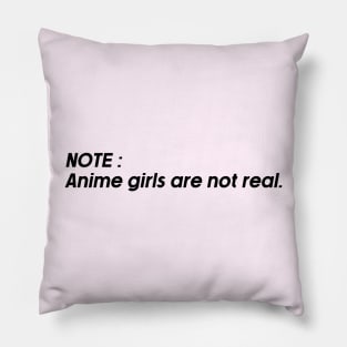 note: anime girls are not real. Pillow