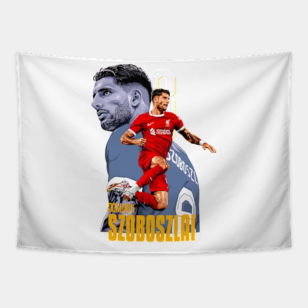 The Red Anfield Dream: Dominik Szoboszlai Tapestry by Futbol Art