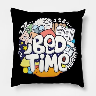 bed time typography doodle Pillow