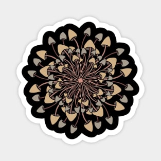 Mushroom Mandala in browns and grey Magnet