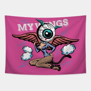 T24019 Lady with one Eye, wings both on the eye and body Tapestry