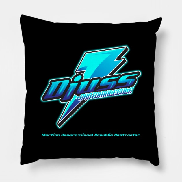 DJUSS WITH PROTOMOLECULE Pillow by KARMADESIGNER T-SHIRT SHOP