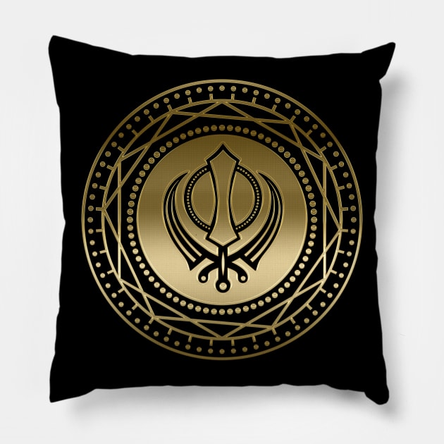 Decorative Khanda symbol Pillow by Nartissima