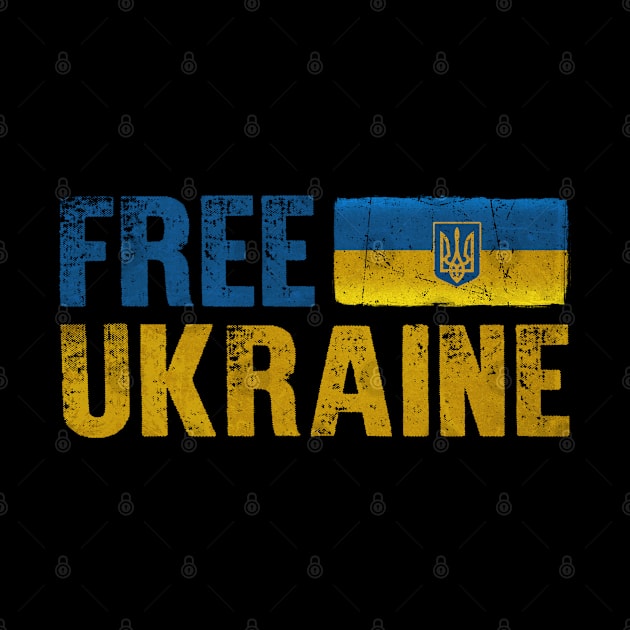 Free Ukraine Ukrainian Flag Vintage Support Ukraine by snnt