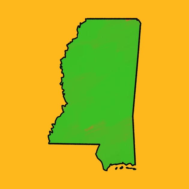 Mississippi - Green Outline by loudestkitten