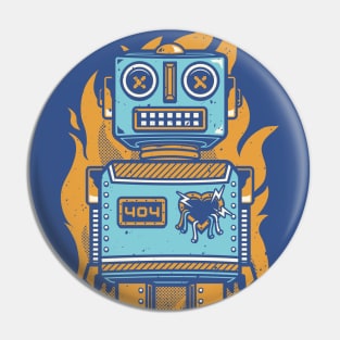 Burning Robot Pin