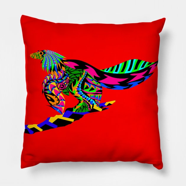 lights in red color from dinosaur bird ecopop Pillow by jorge_lebeau