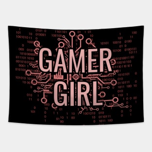 GAMER GIRL Pink cyber circuit Tapestry
