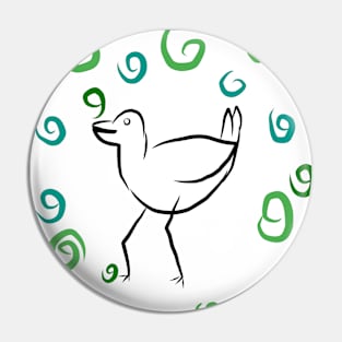 White crane Pin