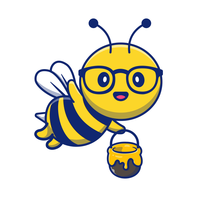 Cute Bee Holding Jar of Honey by Catalyst Labs