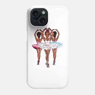 African American ballerina - #009 brown skin ballerinas and a pink bow. Top 10 best Black girl gifts Phone Case