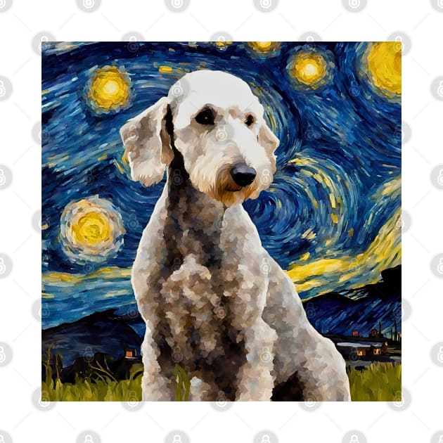 Bedlington Terrier Night by Doodle and Things