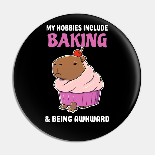 My hobbies include Baking and being awkward cartoon Capybara cupcake Pin by capydays