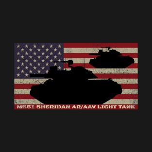 M551 Sheridan Light Tank  American Flag Gift T-Shirt