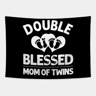 Funny New Mom Of Twins Gift For Women Mother Announcement Tapestry