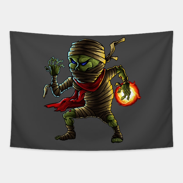 Egyptian mummy Tapestry by SAN ART STUDIO 