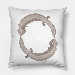 Blue tongue skink circle Pillow