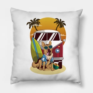 German Shepherd Beaching Pillow