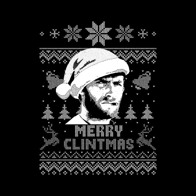 Clint Eastwood Merry Christmas - White by Discontrol Std